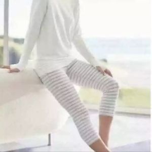 Athleta Grey High Rise Stripe Chaturanga Capri